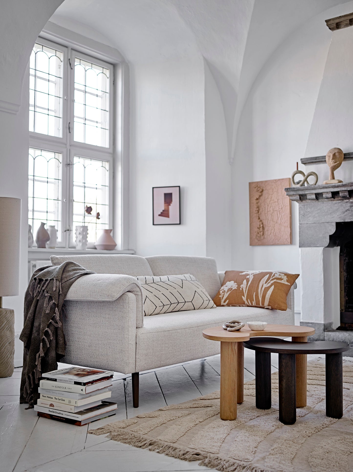 Ceshire Sofa i Naturhvit Tekstil