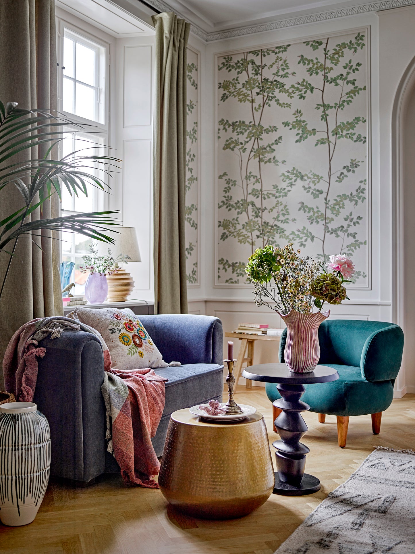 Frida Sofa, Blå, Resirkulert Polyester