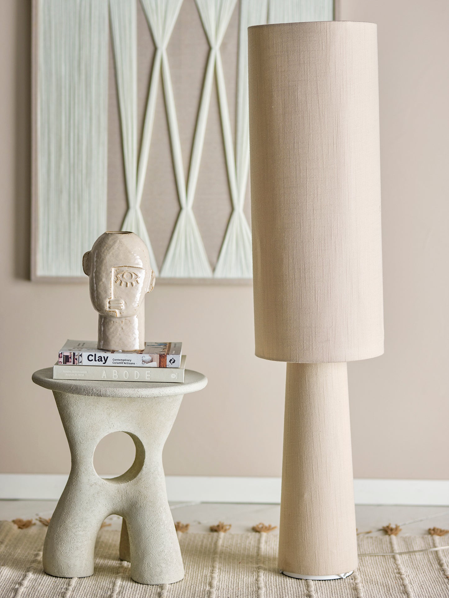 Alma, Gulvlampe, Beige, Lin