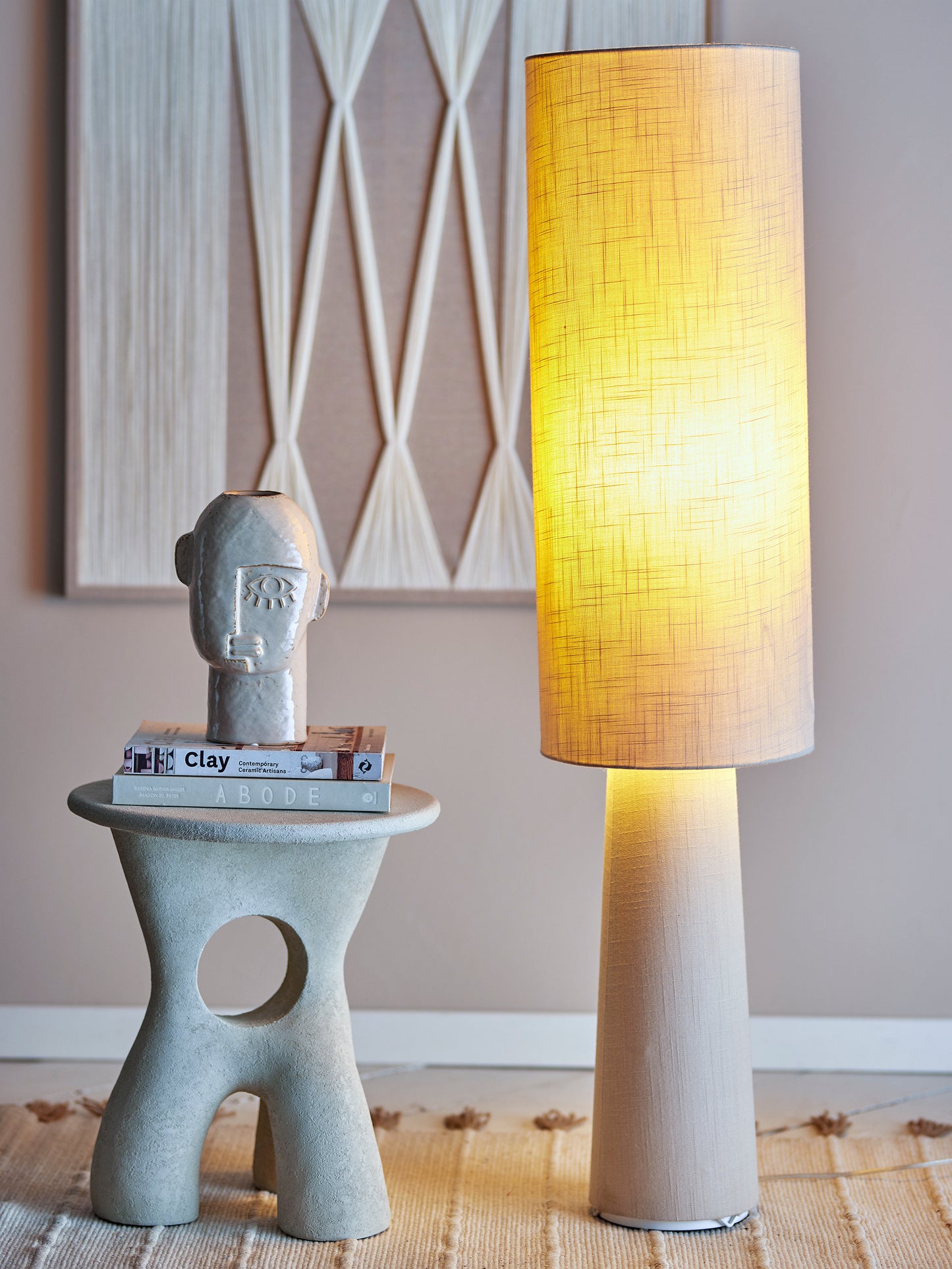 Alma, Gulvlampe, Beige, Lin