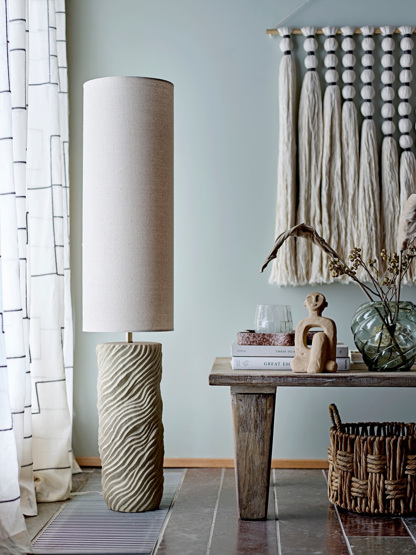 Svala gulvlampe, beige, Stengods
