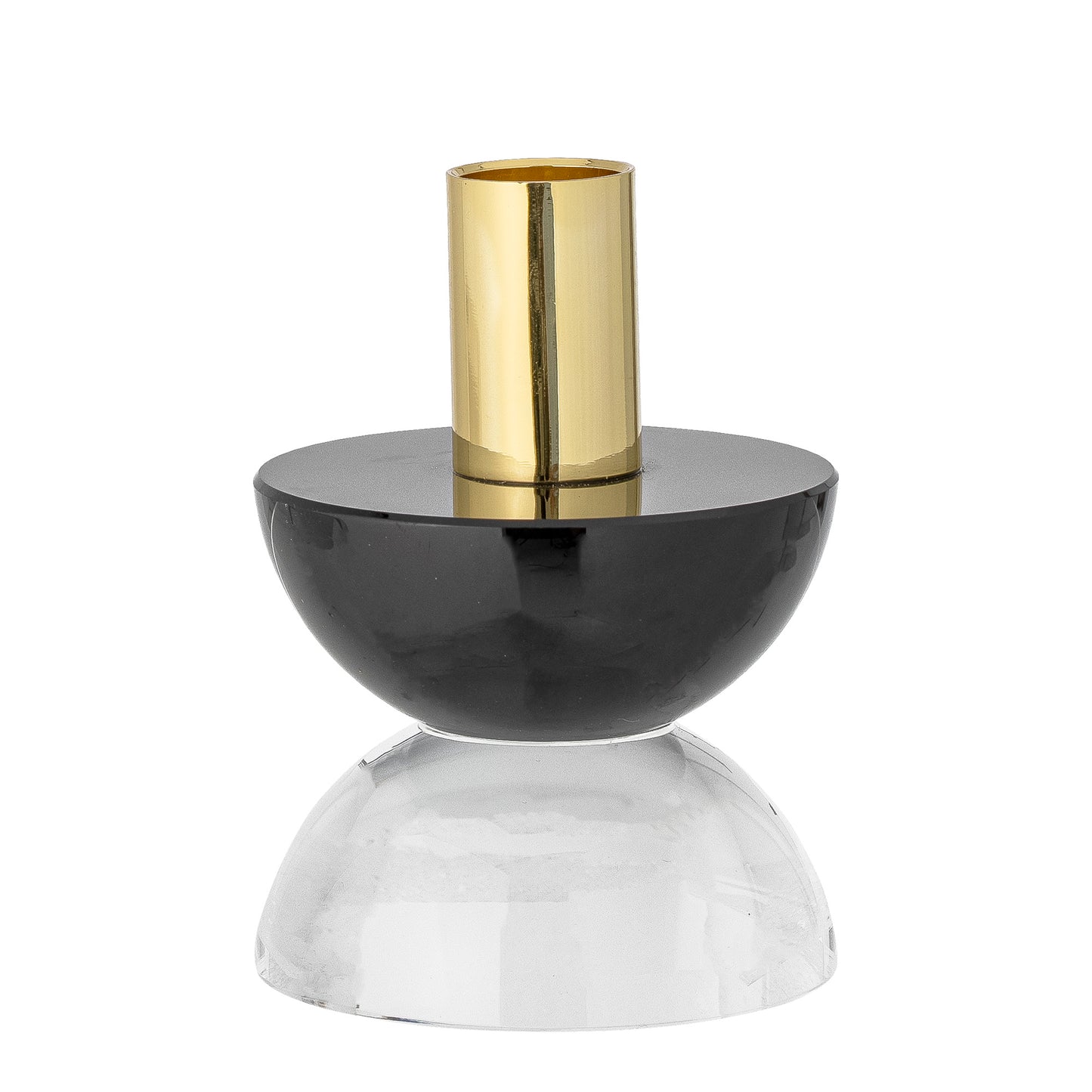 Etel Candle Holder, Black, Glass