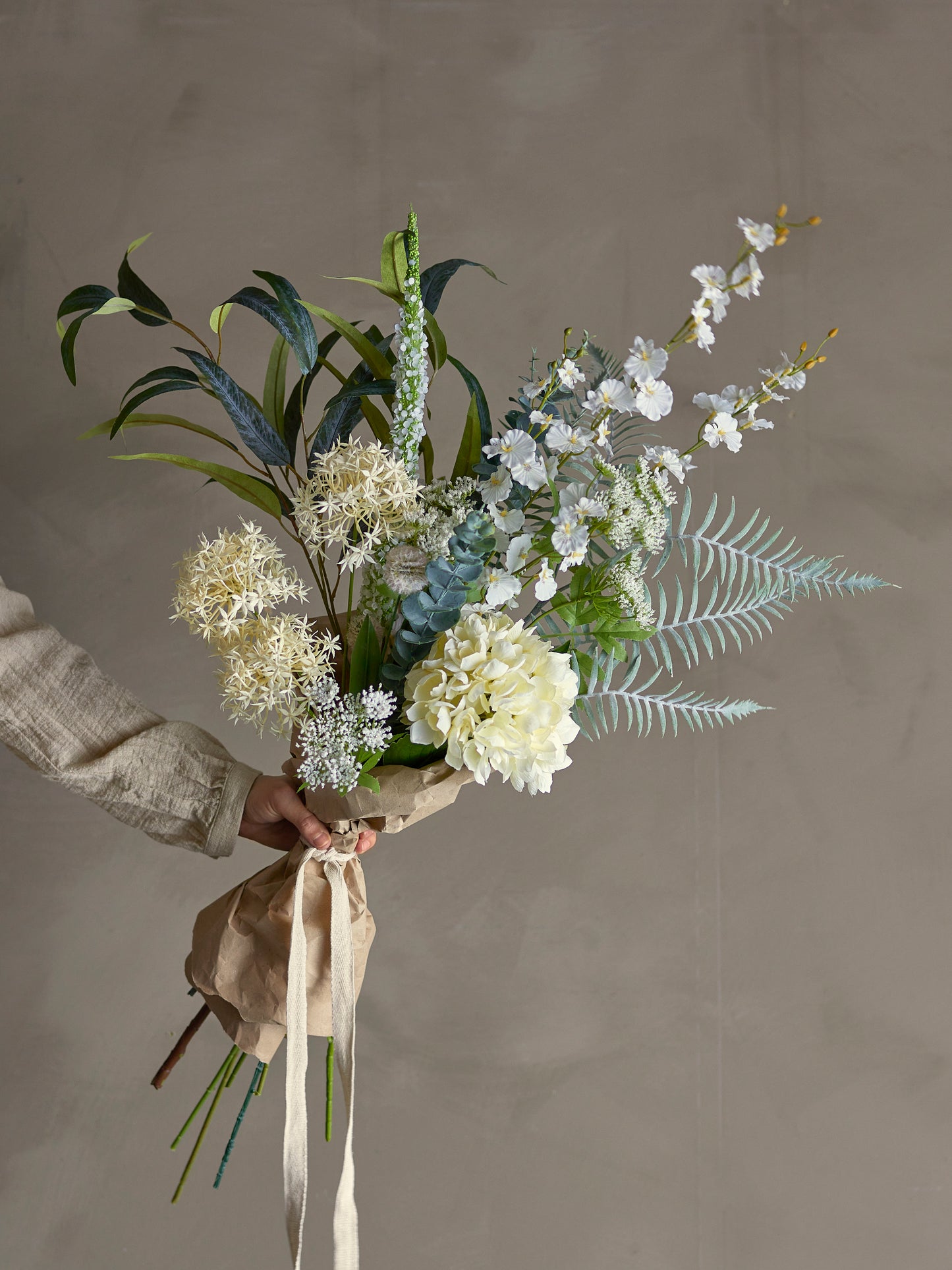 Symphonie Bouquet, White, Artificial Flowers