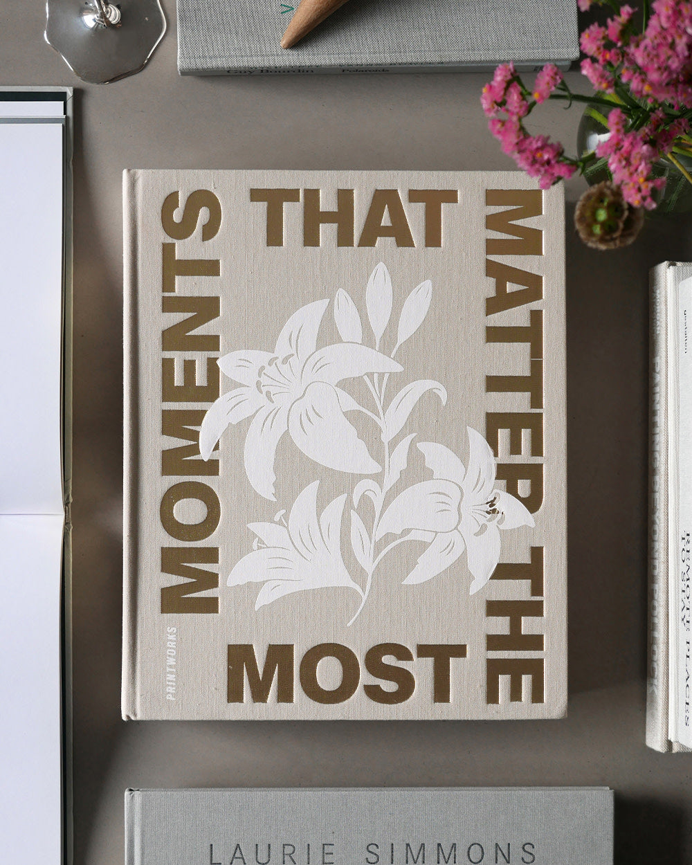 Foto Album for Kaffebord, 'Tid Sammen', Beige & Hvit