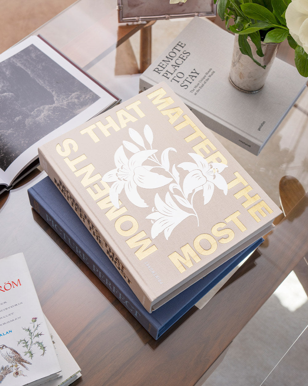 Foto Album for Kaffebord, 'Tid Sammen', Beige & Hvit