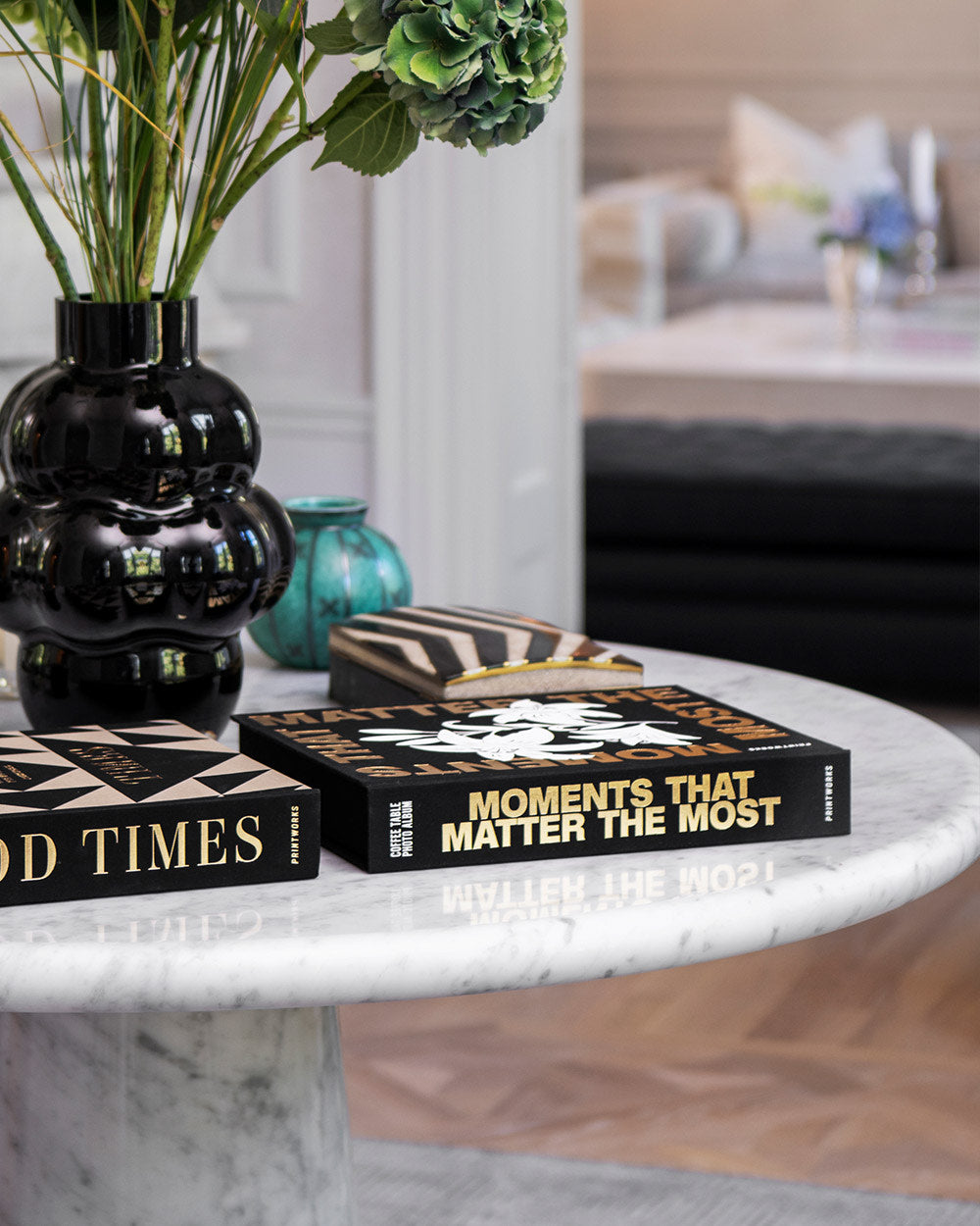 Fotoalbum for Kaffebord, "Tid til Minnene"', Sort & Guld